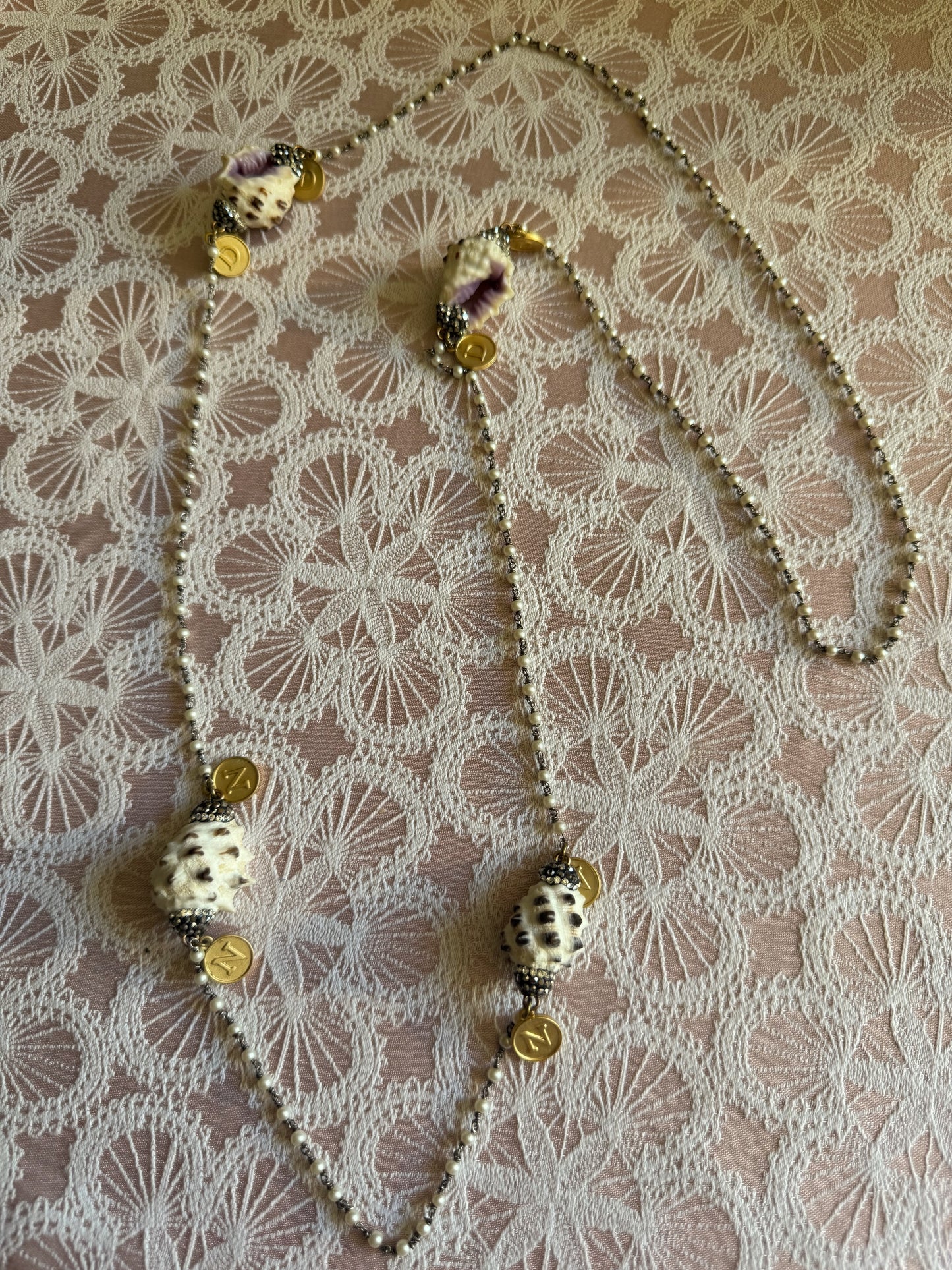 Pearl & Shell κολιέ ροζάριο