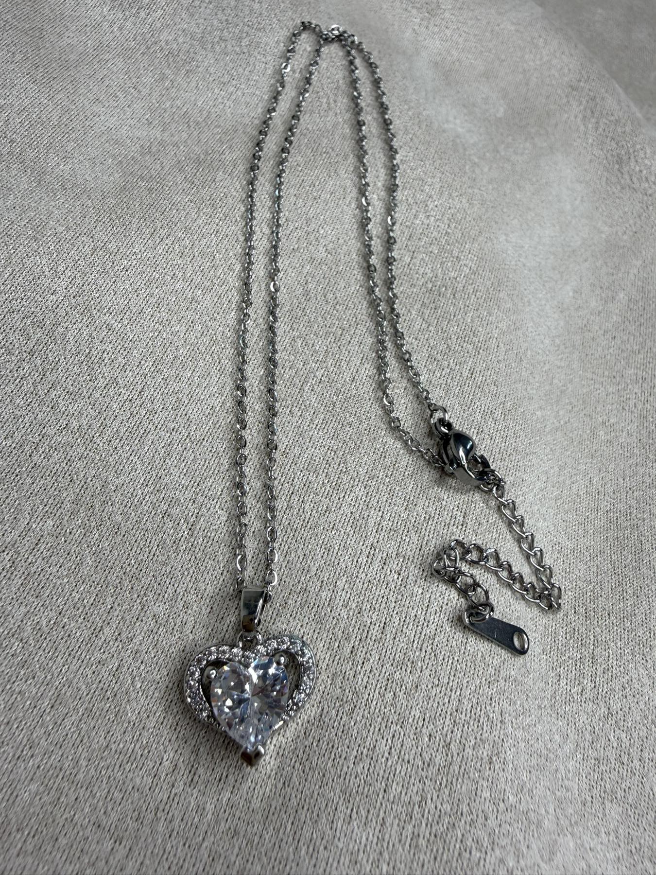 Crystal Heart Silver