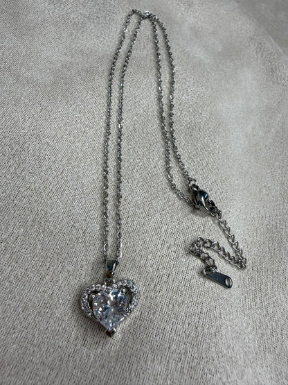 Crystal Heart Silver