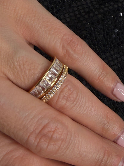 Gold double Lumière ring