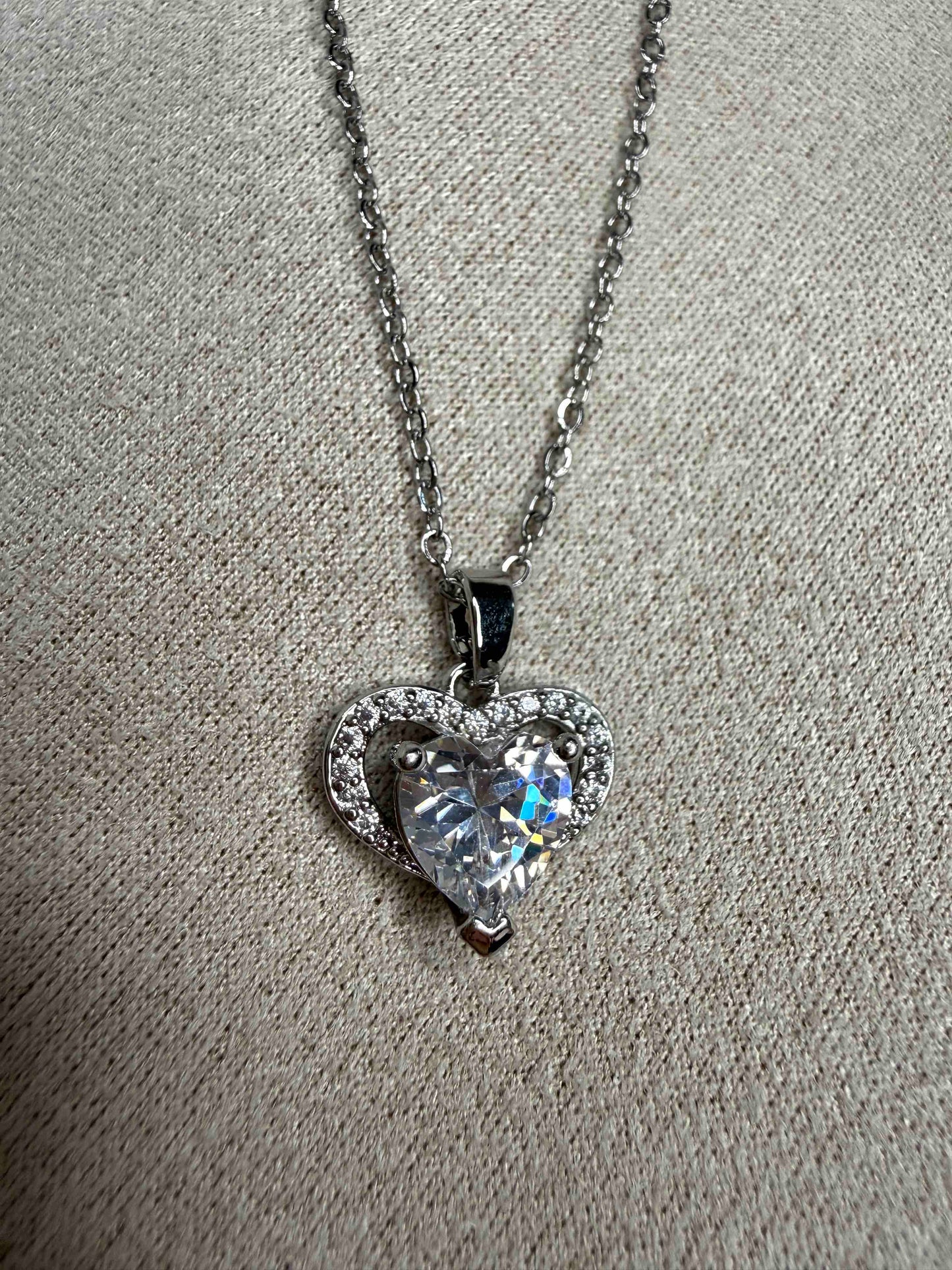 Crystal Heart Silver