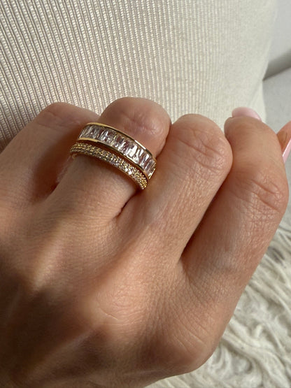 Gold double Lumière ring