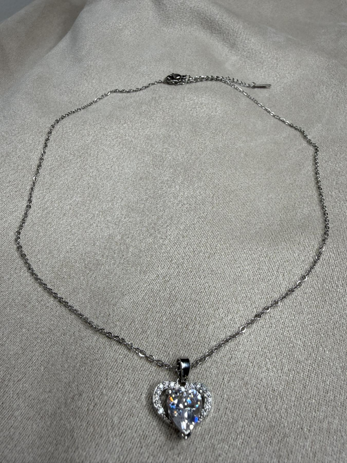 Crystal Heart Silver