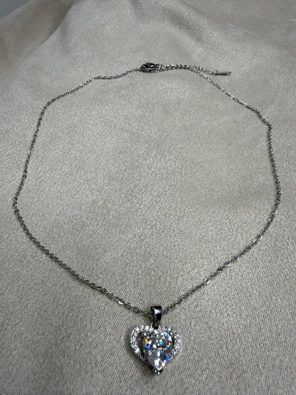 Crystal Heart Silver