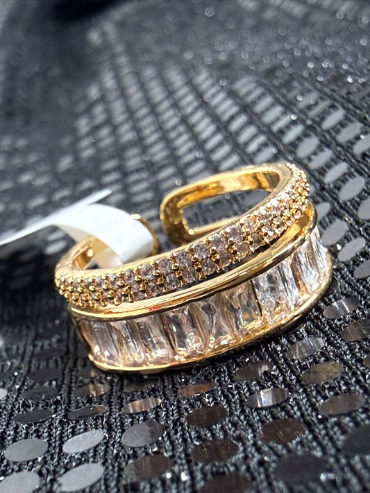 Gold double Lumière ring