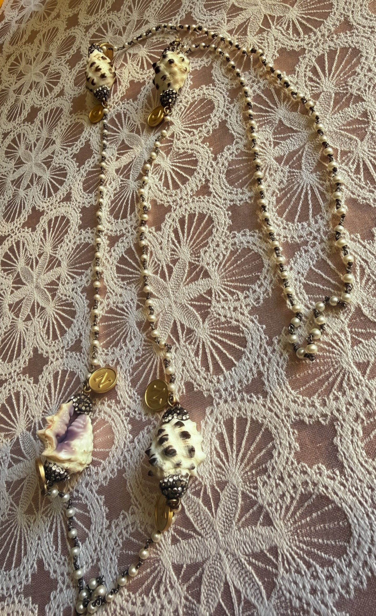Pearl & Shell κολιέ ροζάριο