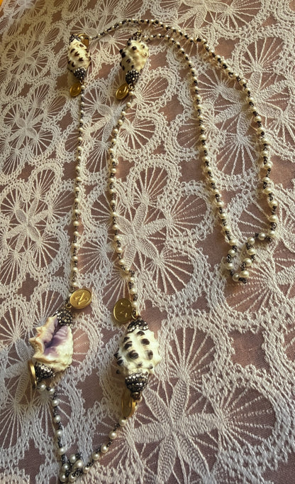 Pearl & Shell κολιέ ροζάριο