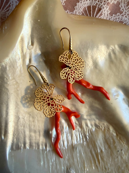 Coral Blossom earrings