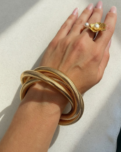 Gold Snake Wrap Bracelet