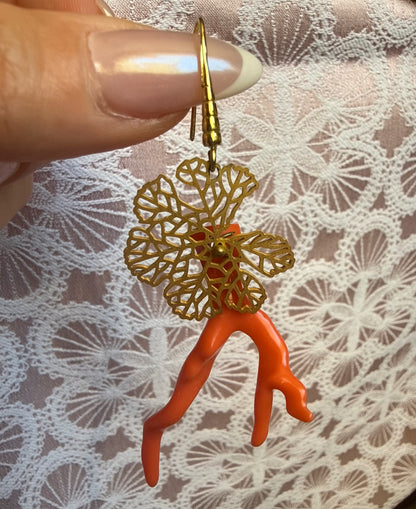 Coral Blossom earrings