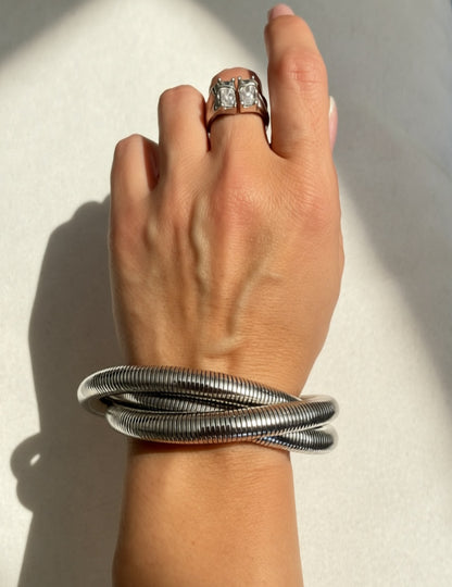 Silver Snake Wrap Bracelet