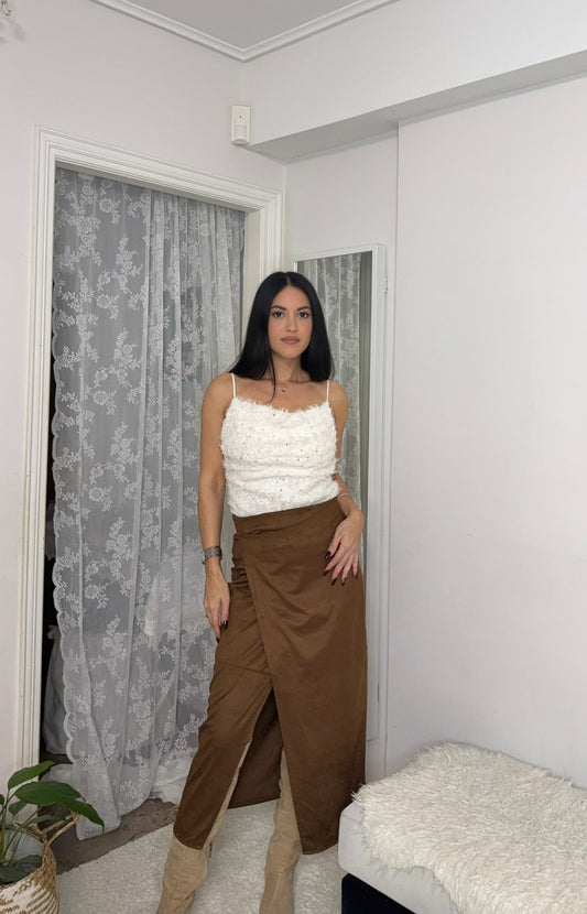Sienna midi φούστα καφέ