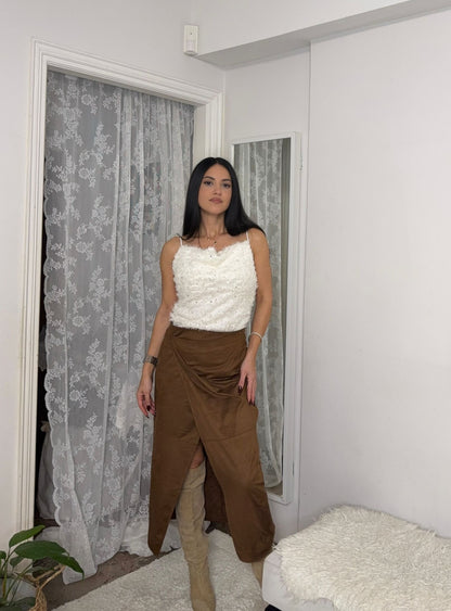 Sienna midi φούστα καφέ