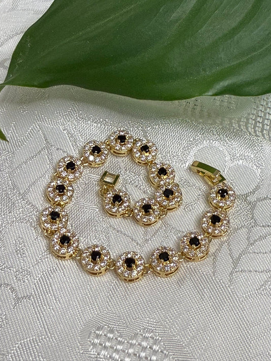 Halo Bracelet | Μαύρες ροζέτες |